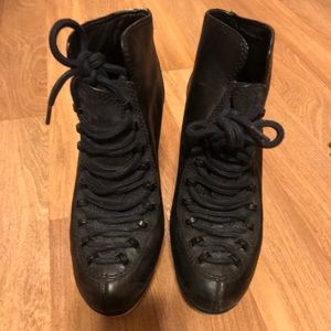 Kenzo, Lace-up Black Leather Booties, Size 6